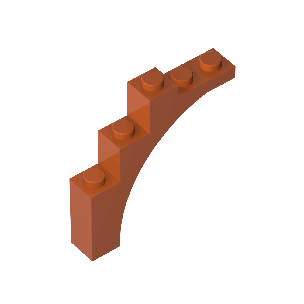 Arche en briques 1 x 5 x 4 [Courbe irrégulière, supports croisés surélevés sur la face inférieure]-BricksBulk.Fr