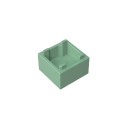 Conteneur, boîte 2 x 2 x 1 – Ouverture sur le dessus avec fond intérieur plat-MyGobricksFr