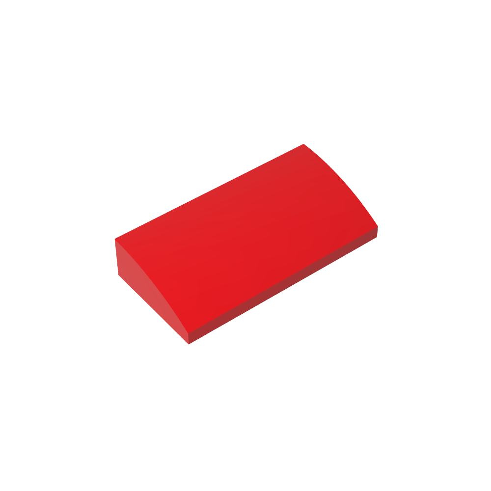 Brique inclinée courbe 2 x 4 x 2/3 sans montants, avec tubes inférieurs-MyGobricksFr