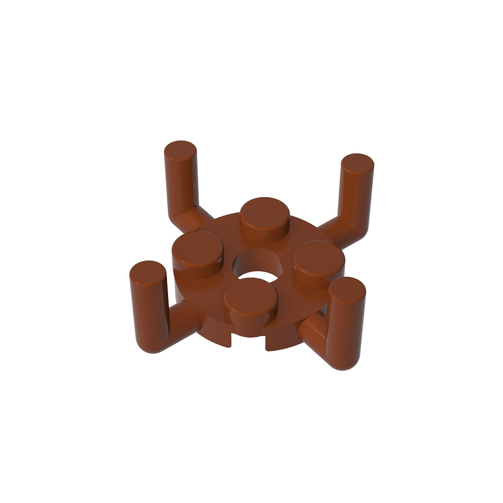 Plaque ronde 2 x 2 avec trou pour goupille et 4 bras vers le haut-MyGobricksFr