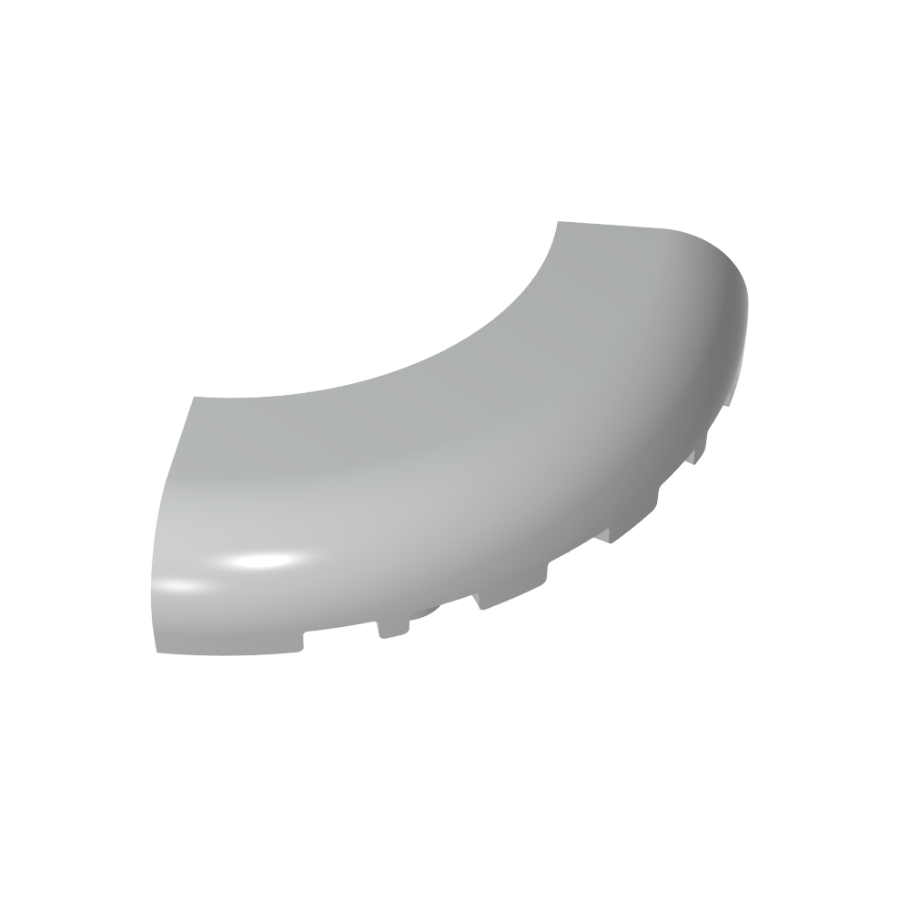 Brique d'angle arrondie 5 x 5 x 1 avec découpes inférieures [Sans montants] [Arc 1/4]-MyGobricksFr