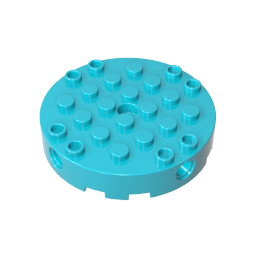 Brique ronde 6 x 6 avec 4 trous latéraux et un trou central-MyGobricksFr