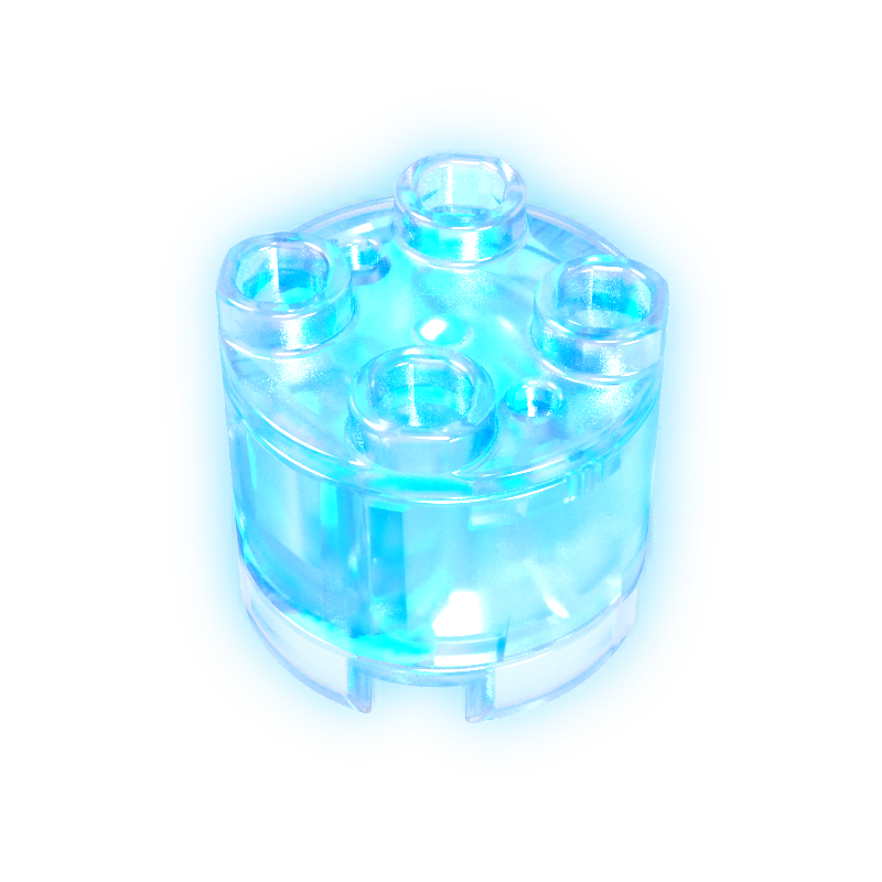 2x2 cylindrical LED light-emitting component - blue light - bright blue shell