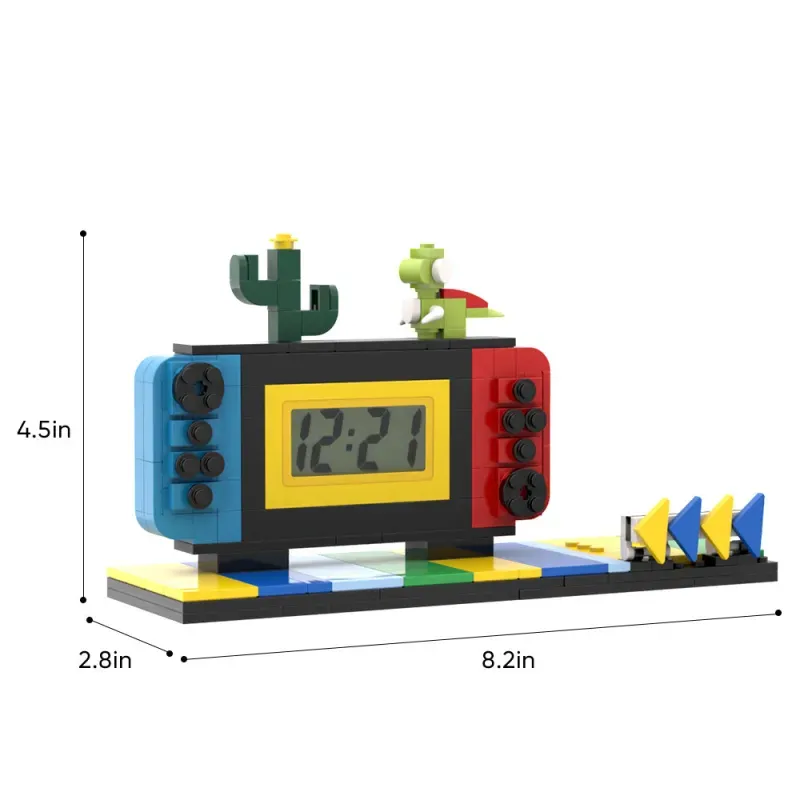 Horloge personnalisée avec figurines Gobricks, cadeau idéal pour les enfants, les amoureux, la fête des pères, la fête des mères et les anniversaires.