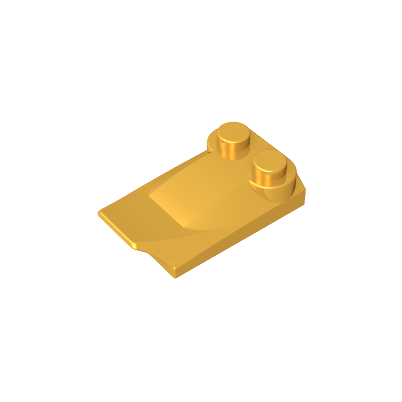 Coin incurvé 2 x 3 x 2/3 Deux goujons, extrémité à ailettes-MyGobricksFr