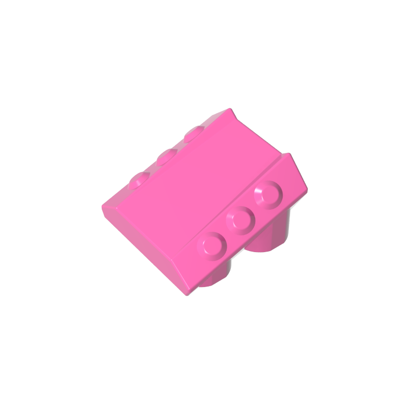 Sloped brick 2x2 without nails 3 side piston protrusions