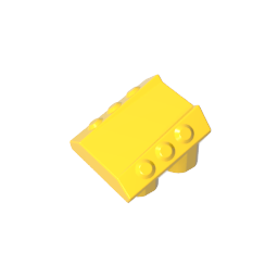 2x2 sloping bricks without nails, 3-sided piston protrusion