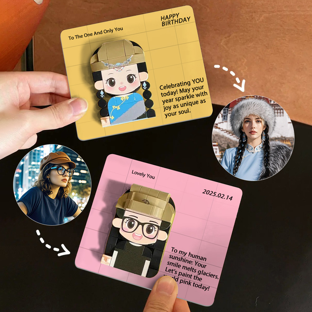 Aimant de réfrigérateur personnalisé en forme de briques, aimants cartes postales personnalisés avec photo et texte, cadeaux uniques pour anniversaire, Saint-Valentin et fête des mères