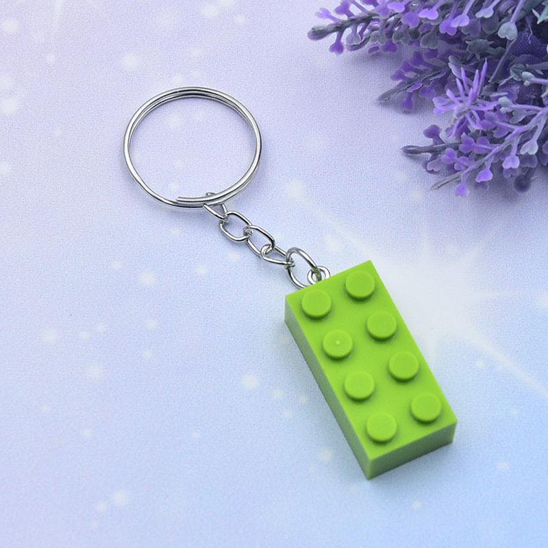 Porte-clés personnalisé en forme de brique de construction 2x4 aux couleurs acidulées, pendentif porte-clés brique personnalisé, ornement suspendu double face avec logo et image personnalisés