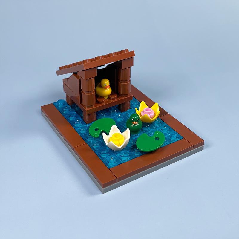 MOC Bauernhof-Szene-Bausteinset, Haus- und Gartenbausteine – Montageteile