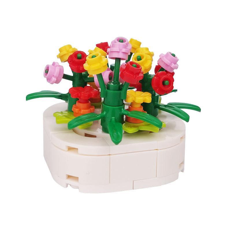 Éléments de construction pour scène de jardin, compatibles avec les petits champs et parterres de fleurs, ensemble MOC de jardin botanique