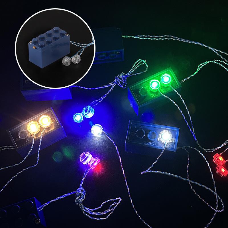 Blocs de construction circulaires à LED, compatibles avec les petits accessoires d'éclairage, les pièces d'éclairage colorées et les accessoires décoratifs