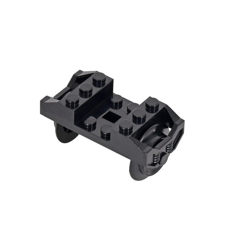 Pièces de train compatibles, roues de train (2878, 57051, 57878, 1687, 92088), supports de roues et châssis.