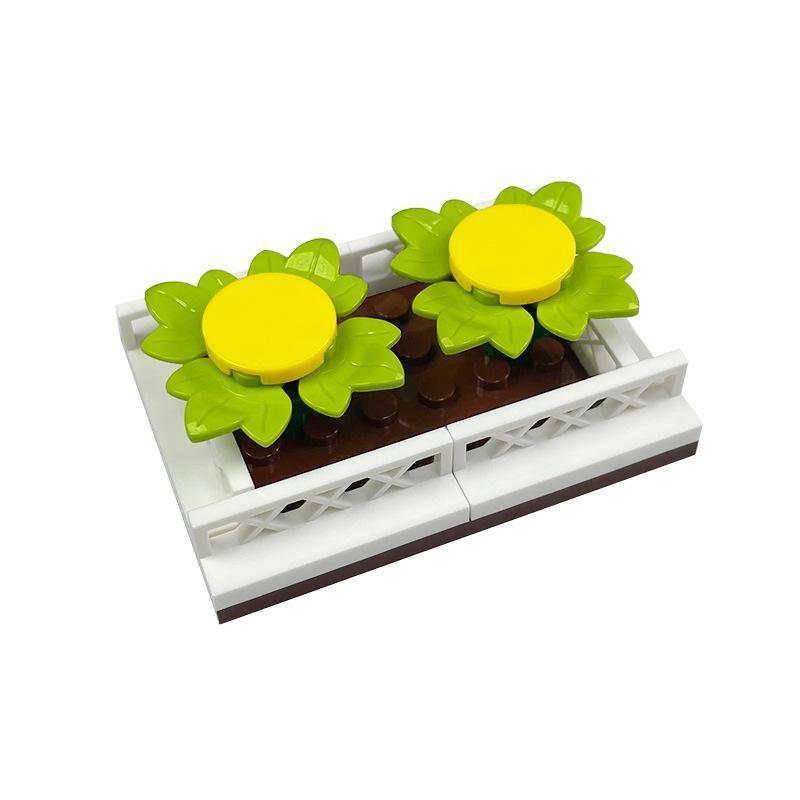 Éléments de construction pour scène de jardin, compatibles avec les petits champs et parterres de fleurs, ensemble MOC de jardin botanique