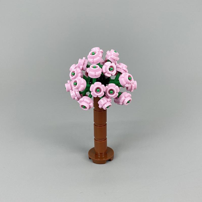 Ensemble de pièces pour une scène de jardin MOC, ensemble de blocs de construction de fleurs et d'arbres, scène de cour de mariage