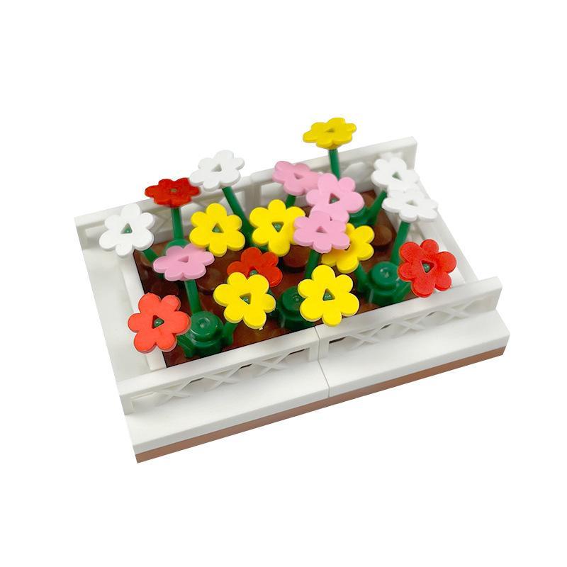 Éléments de construction pour scène de jardin, compatibles avec les petits champs et parterres de fleurs, ensemble MOC de jardin botanique