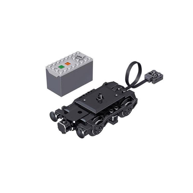 Pièces de train compatibles, roues de train (2878, 57051, 57878, 1687, 92088), supports de roues et châssis.