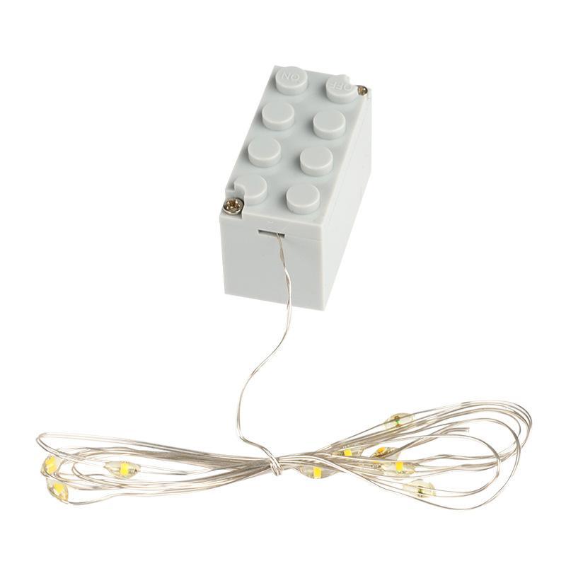 Guirlande lumineuse 2x4 en forme de blocs de construction, guirlandes lumineuses LED à petites particules, accessoires de décoration lumineuse pour scènes architecturales