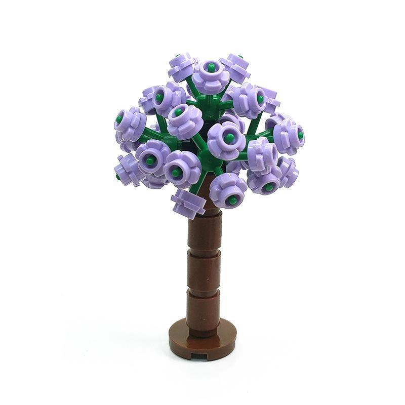 Ensemble de pièces pour une scène de jardin MOC, ensemble de blocs de construction de fleurs et d'arbres, scène de cour de mariage