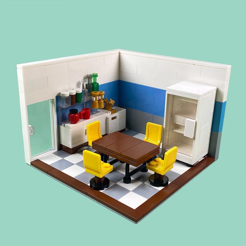 Ensemble de pièces pour meubles modernes MOC, petits blocs de construction pour canapé/meuble TV/décoration intérieure, éléments et accessoires pour décor de maison