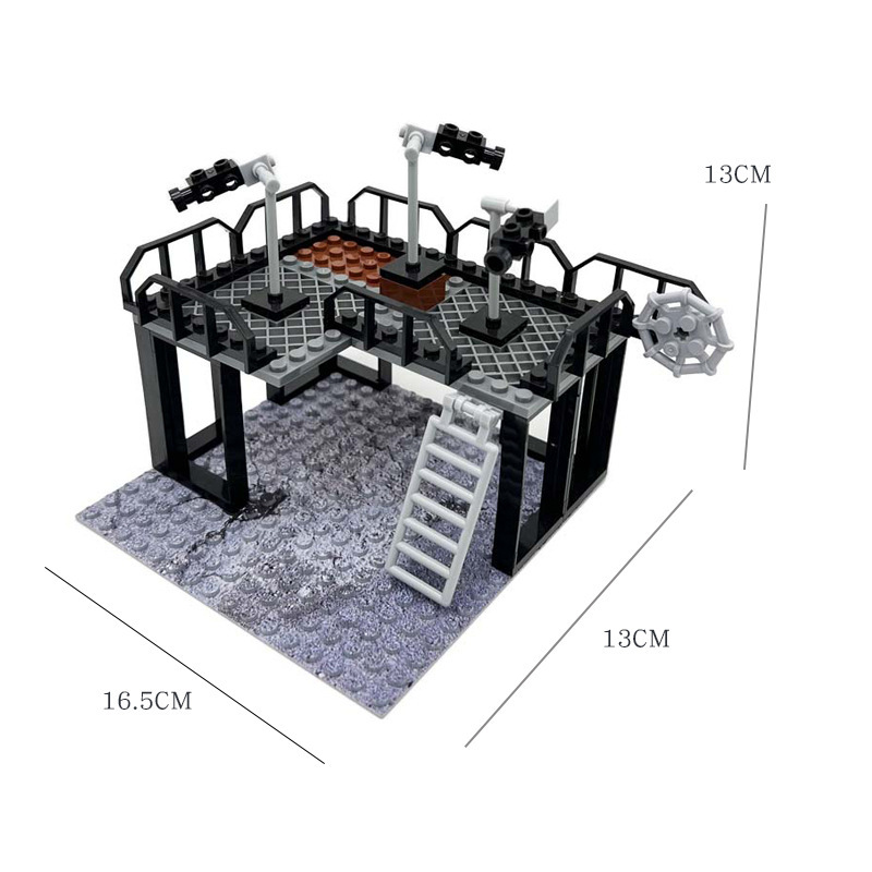 Scène de base militaire MOC, poste de sentinelle et stand de tir, ensemble de petits blocs de construction à assembler soi-même-BricksBulk.Fr