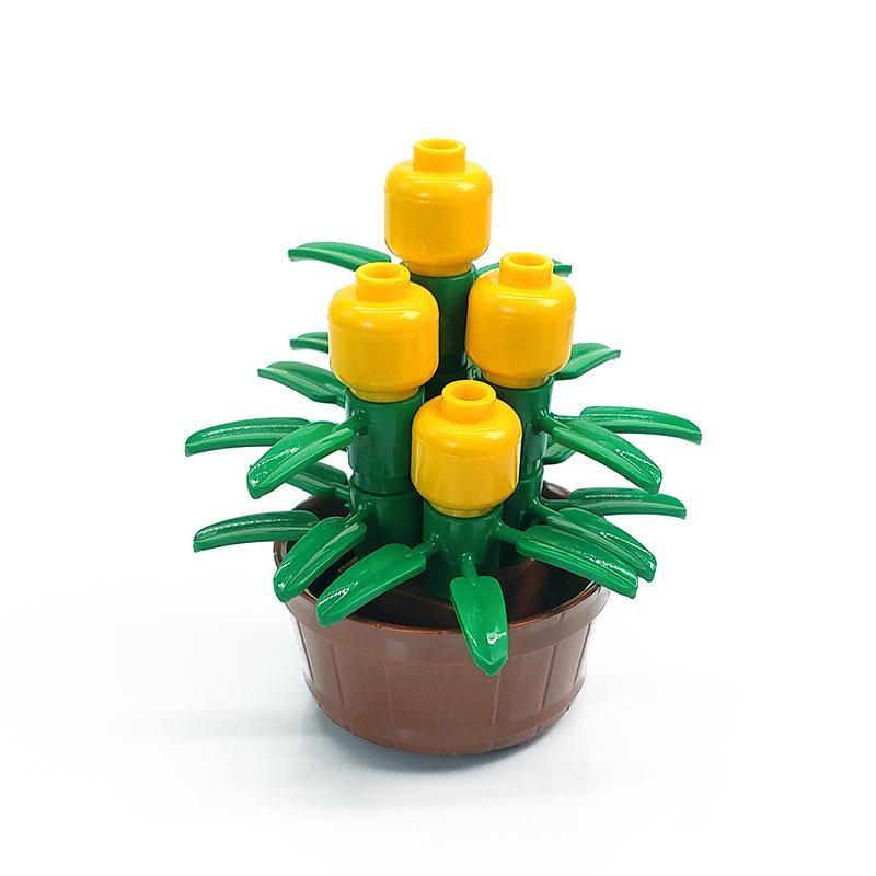 Éléments de construction pour scène de jardin, compatibles avec les petits champs et parterres de fleurs, ensemble MOC de jardin botanique