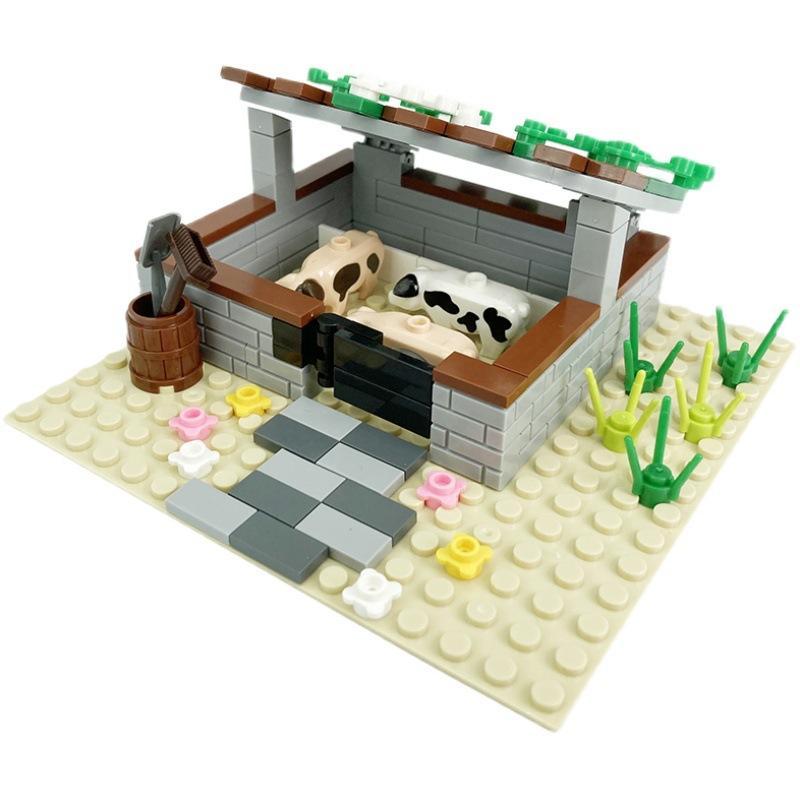 MOC Bauernhof-Szene-Bausteinset, Haus- und Gartenbausteine – Montageteile