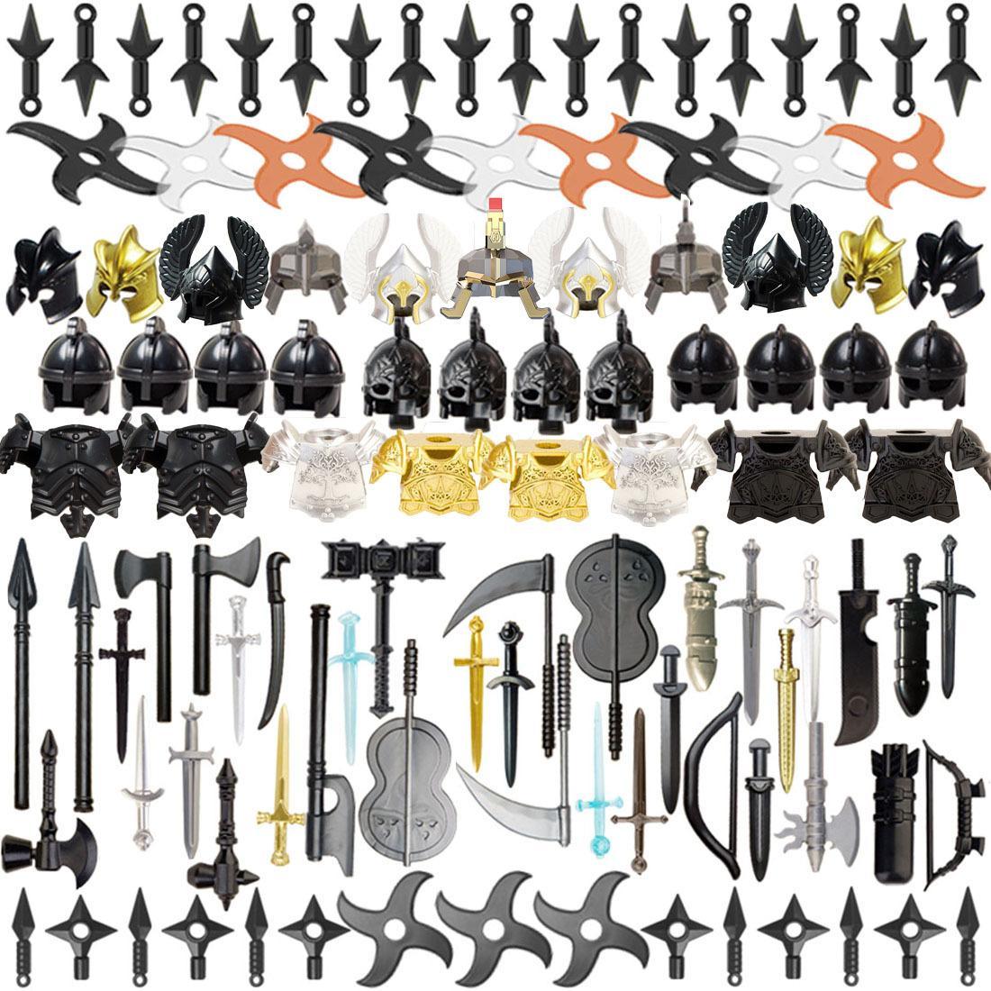 Compatible avec les accessoires de figurines de construction en plastique, les armures militaires, les blocs de construction de casques, les ensembles d'armes et d'équipements de protection