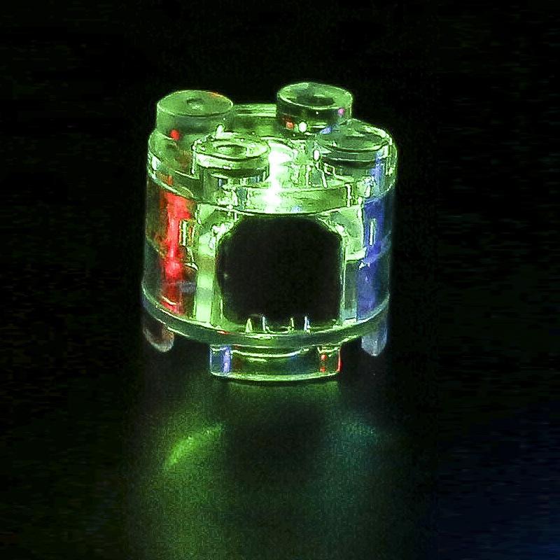 Lampe circulaire 2x2 pour blocs de construction, compatible avec les petites pièces de blocs de construction, accessoires de jeu lumineux LED multicolores clignotants