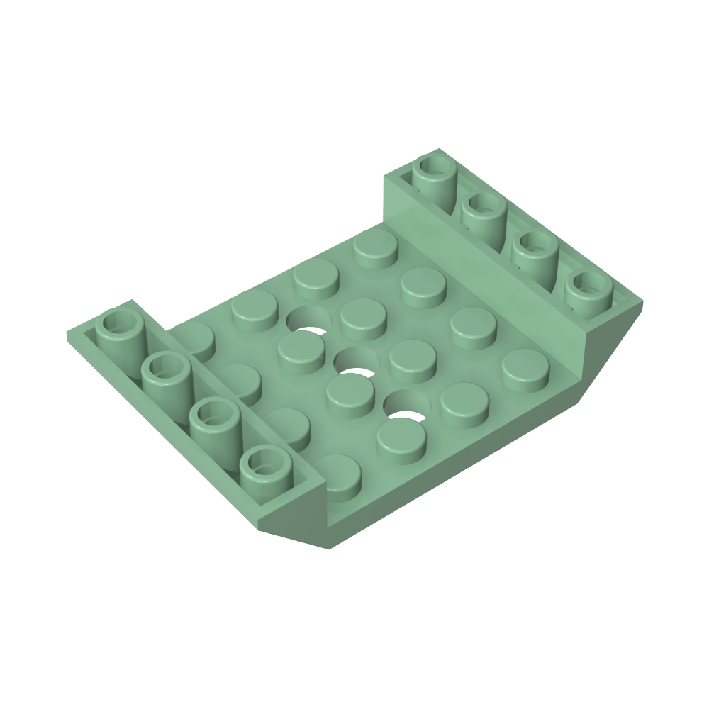 Pente inversée 45° 6 x 4 Double avec découpe 4 x 4 et 3 trous-MyGobricksFr
