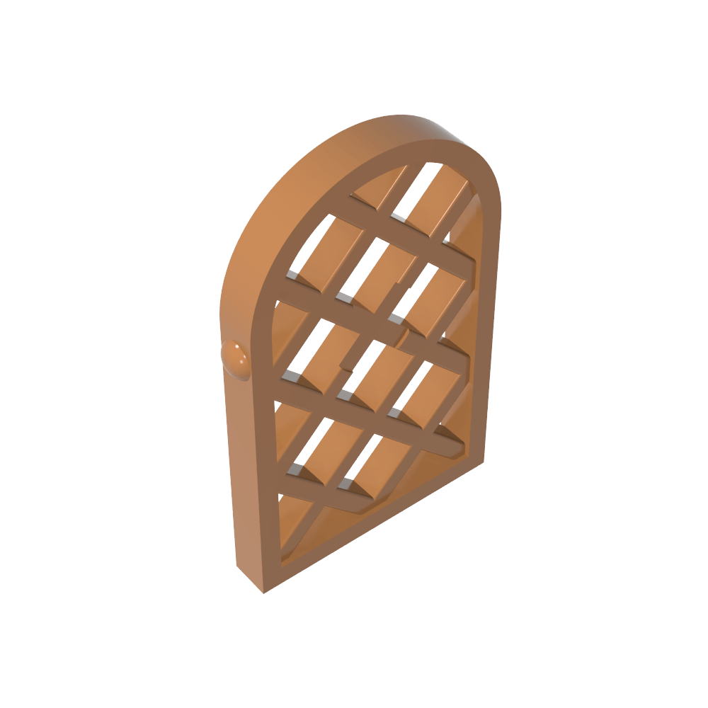 Fenêtre à carreaux 1 x 2 x 2 2/3, motif losange, partie supérieure arrondie-MyGobricksFr