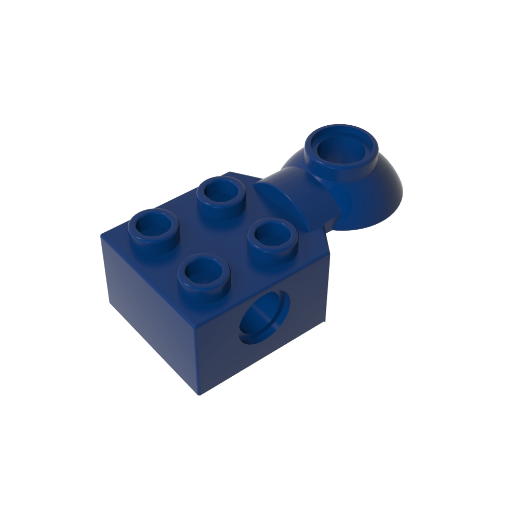 Brique Technic spéciale 2 x 2 avec trou pour goupille, demi-rotule de rotation [Horizontal supérieur]-BricksBulk.Fr