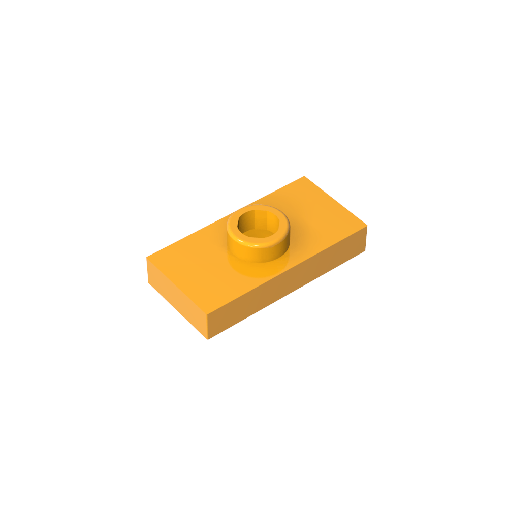 Plaque spéciale 1 x 2 avec 1 goujon rainuré et support de goujon intérieur (cavalier)-MyGobricksFr