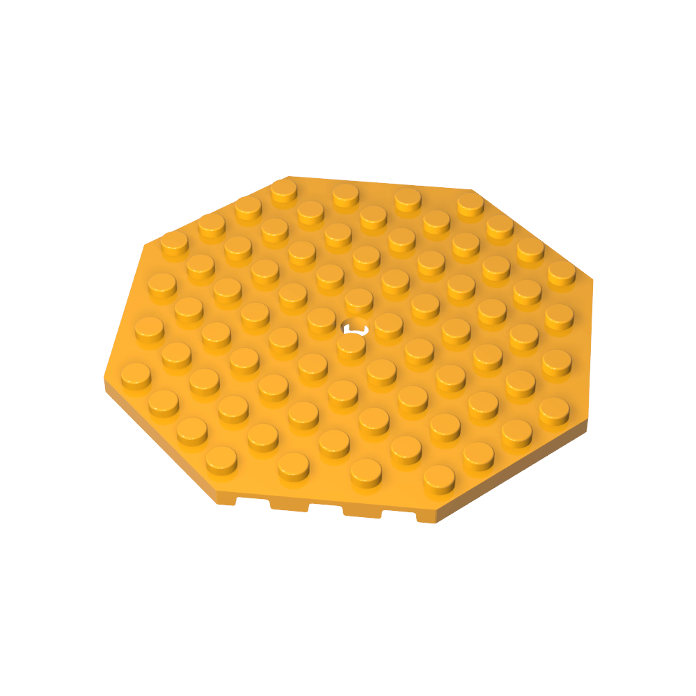 Assiette spéciale octogonale 10 x 10 avec trou-MyGobricksFr