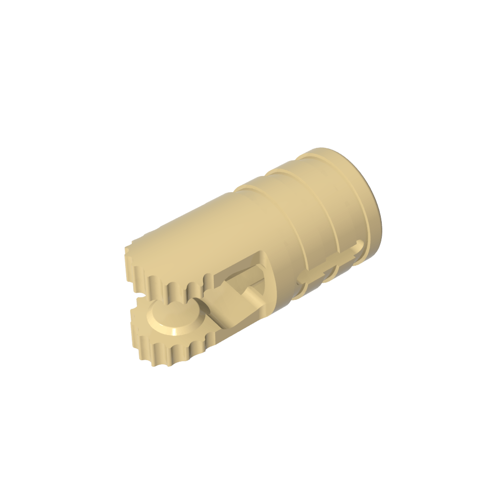 Hinge Cylinder 1 x 2 Locking with 2 Click Fingers and Axle Hole, 9 Teeth