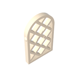 Fenêtre à carreaux 1 x 2 x 2 2/3, motif losange, partie supérieure arrondie-MyGobricksFr