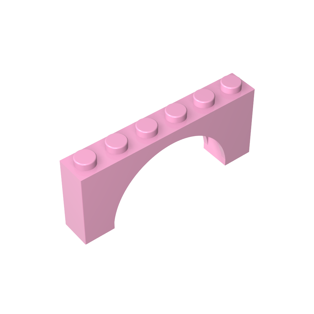 Arche en brique 1 x 6 x 2 - Dessus mince sans dessous renforcé [Nouvelle version]-MyGobricksFr