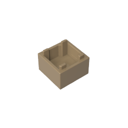 Conteneur, boîte 2 x 2 x 1 – Ouverture sur le dessus avec fond intérieur plat-MyGobricksFr