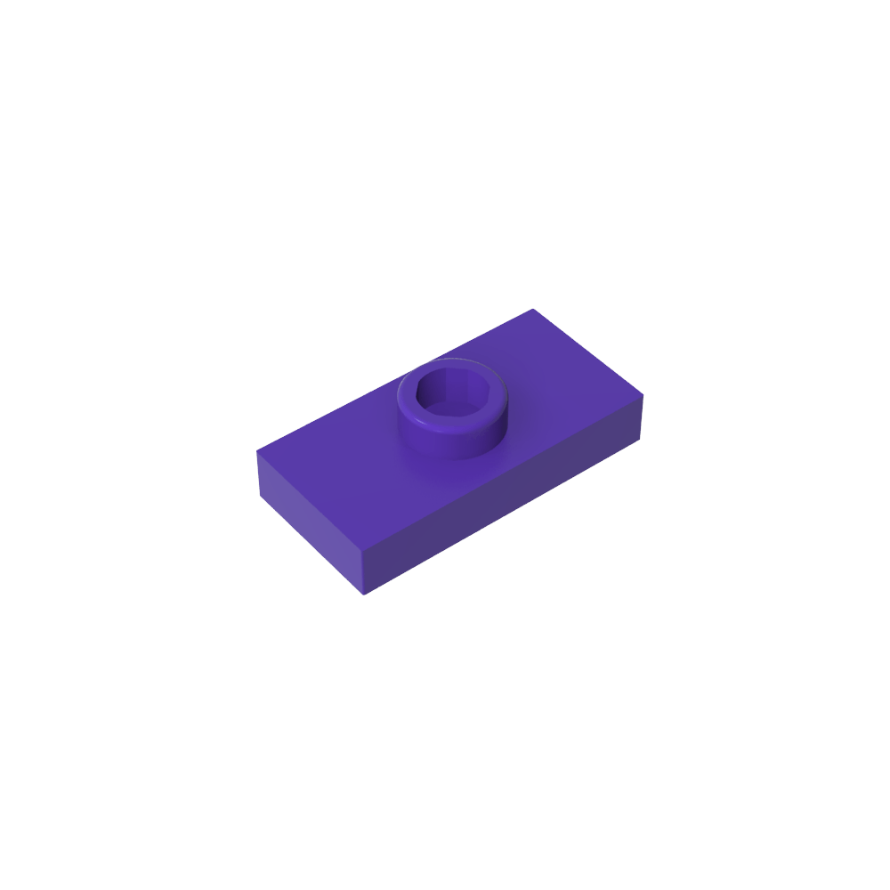 Plaque spéciale 1 x 2 avec 1 goujon rainuré et support de goujon intérieur (cavalier)-MyGobricksFr