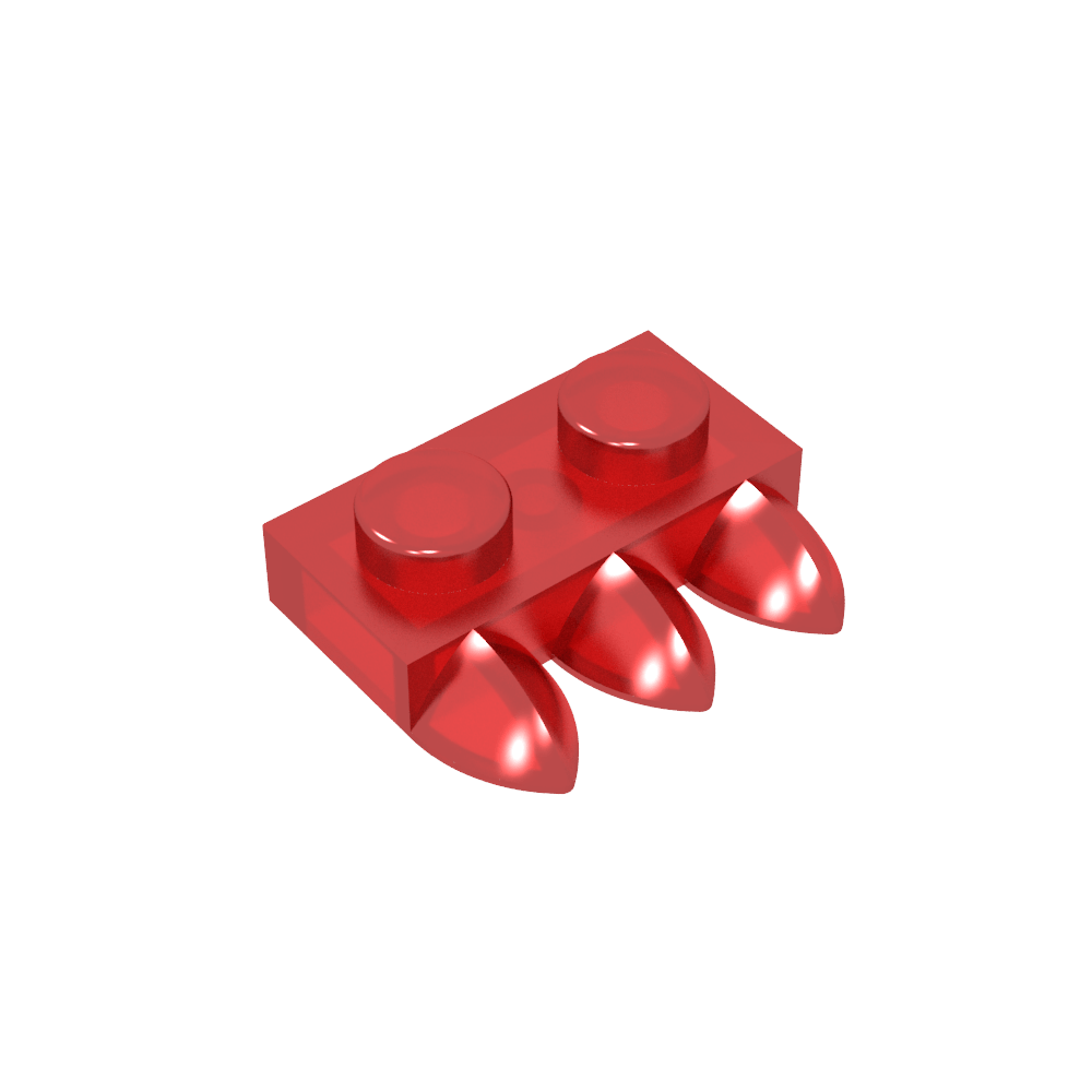 Plaque spéciale 1 x 2 à trois dents [Tri-Tooth]-MyGobricksFr
