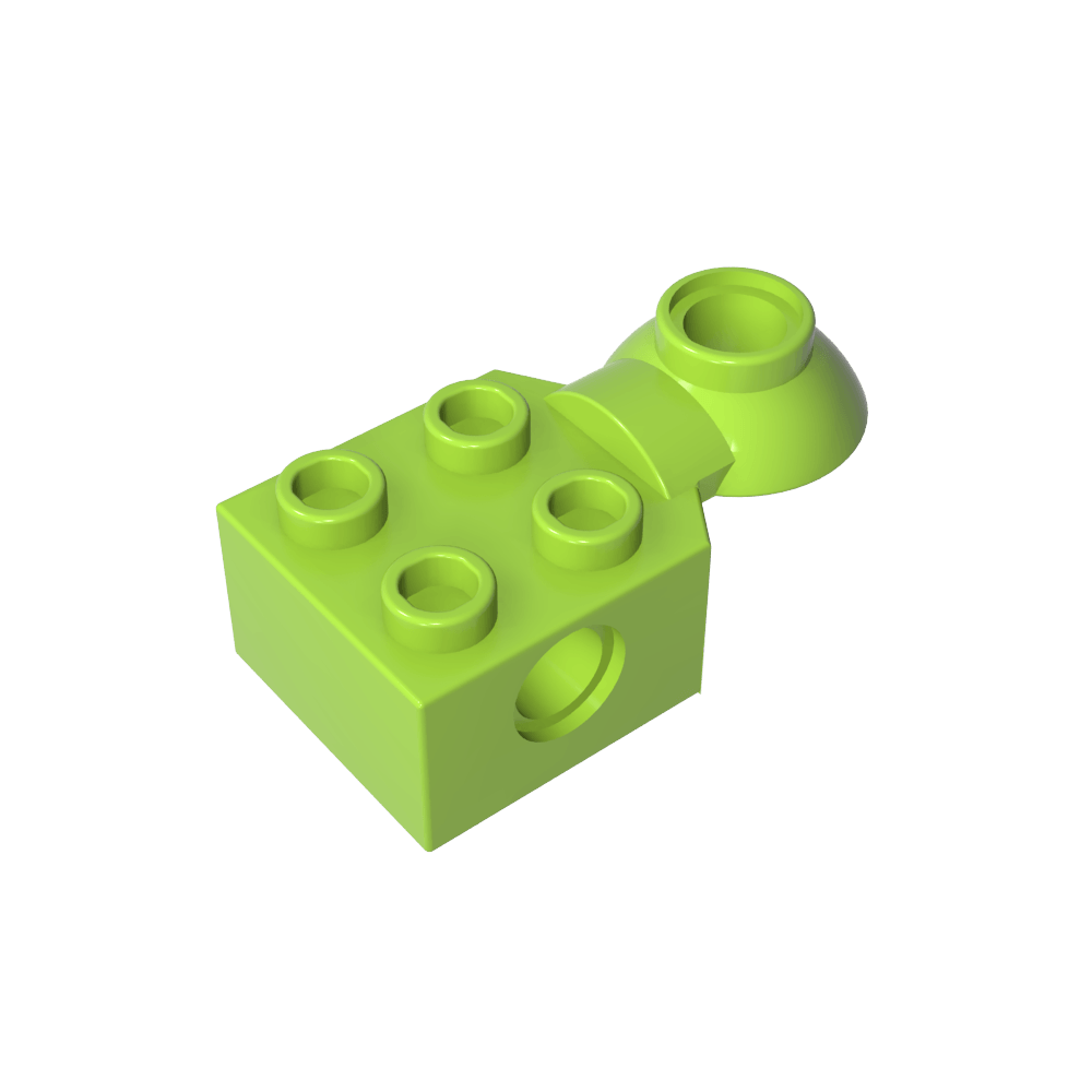 Brique Technic spéciale 2 x 2 avec trou pour goupille, demi-rotule de rotation [Horizontal supérieur]-BricksBulk.Fr