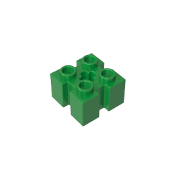 Brique spéciale 2 x 2 avec rainures et trou d'essieu-MyGobricksFr