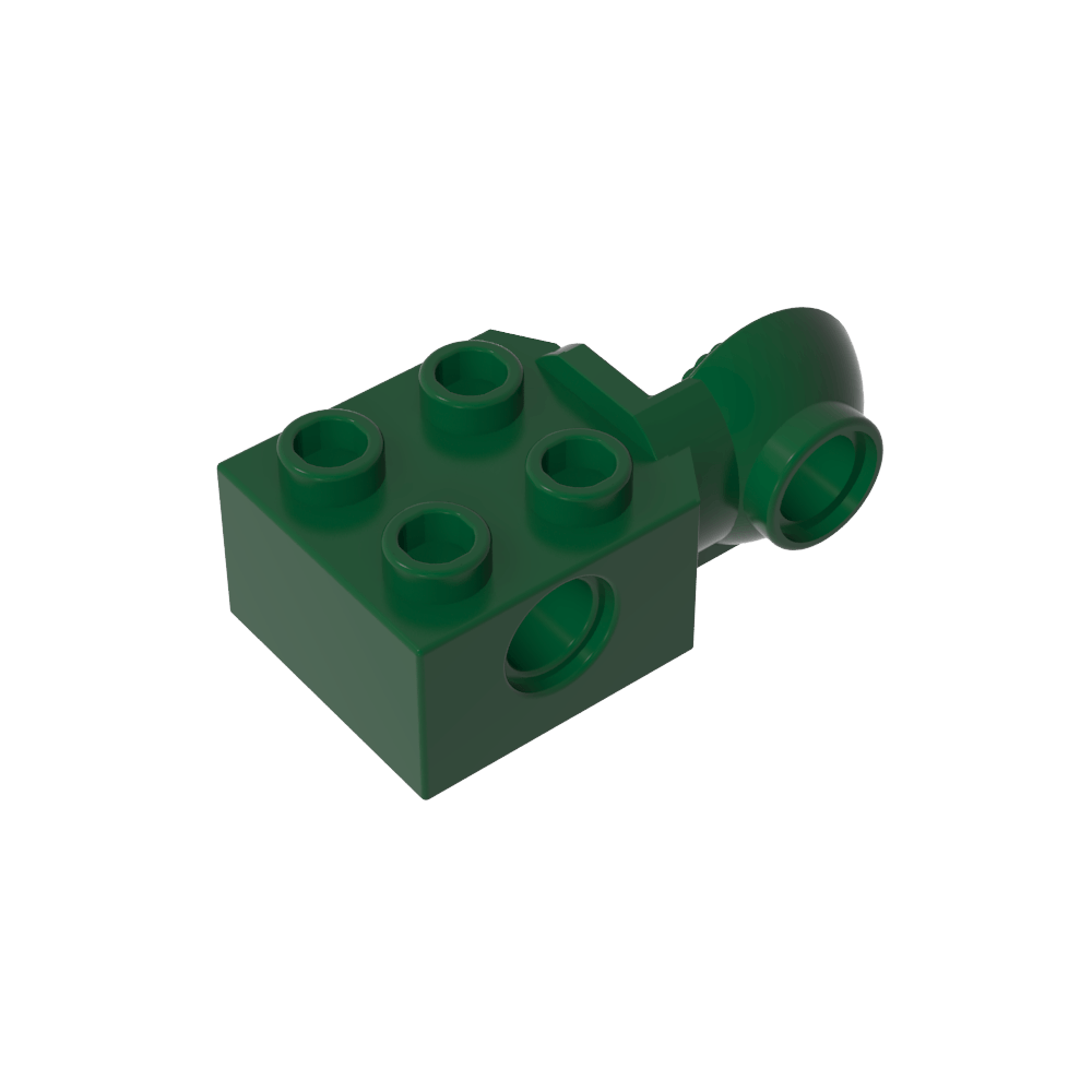 Brique Technic spéciale 2 x 2 avec trou pour goupille, demi-rotule de rotation [côté vertical]-BricksBulk.Fr