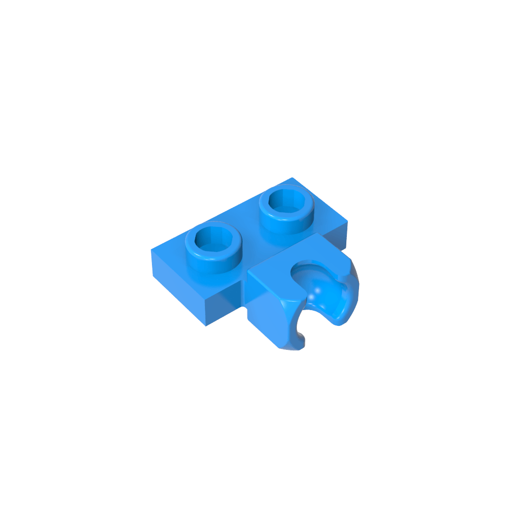 Plaque spéciale 1 x 2 5,9 mm, coupelle centrale latérale-MyGobricksFr