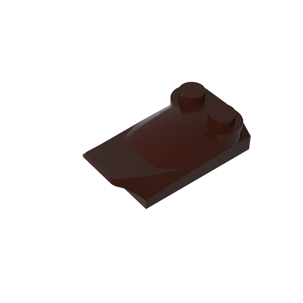 Coin incurvé 2 x 3 x 2/3 Deux goujons, extrémité à ailettes-MyGobricksFr