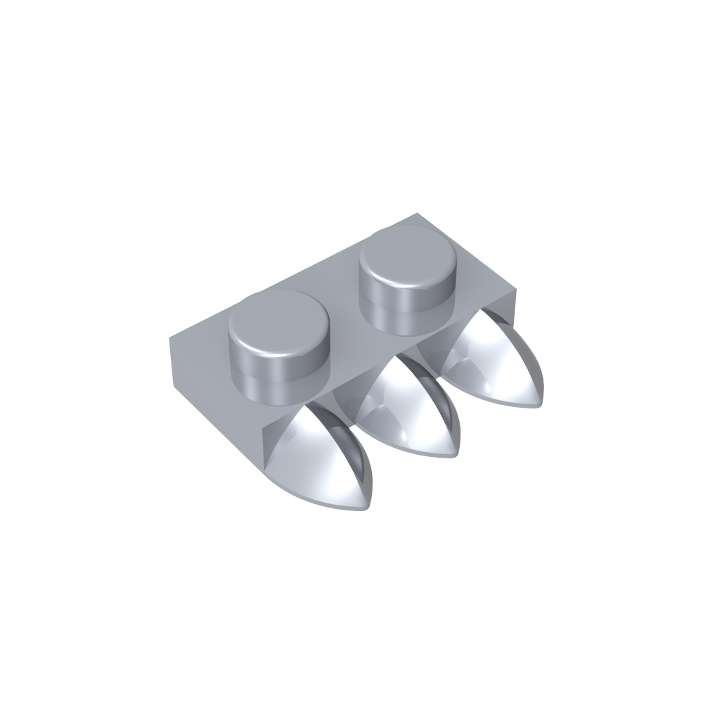 Plaque spéciale 1 x 2 à trois dents [Tri-Tooth]-MyGobricksFr