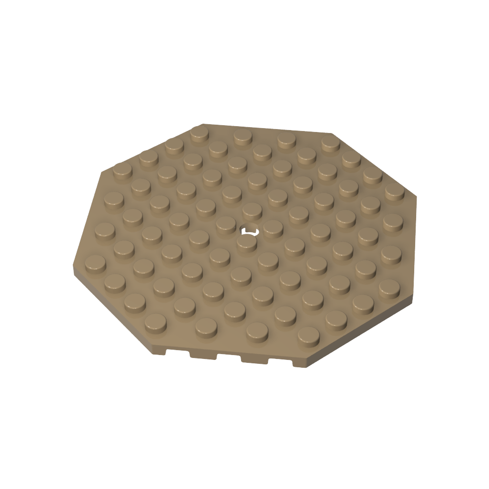 Assiette spéciale octogonale 10 x 10 avec trou-MyGobricksFr