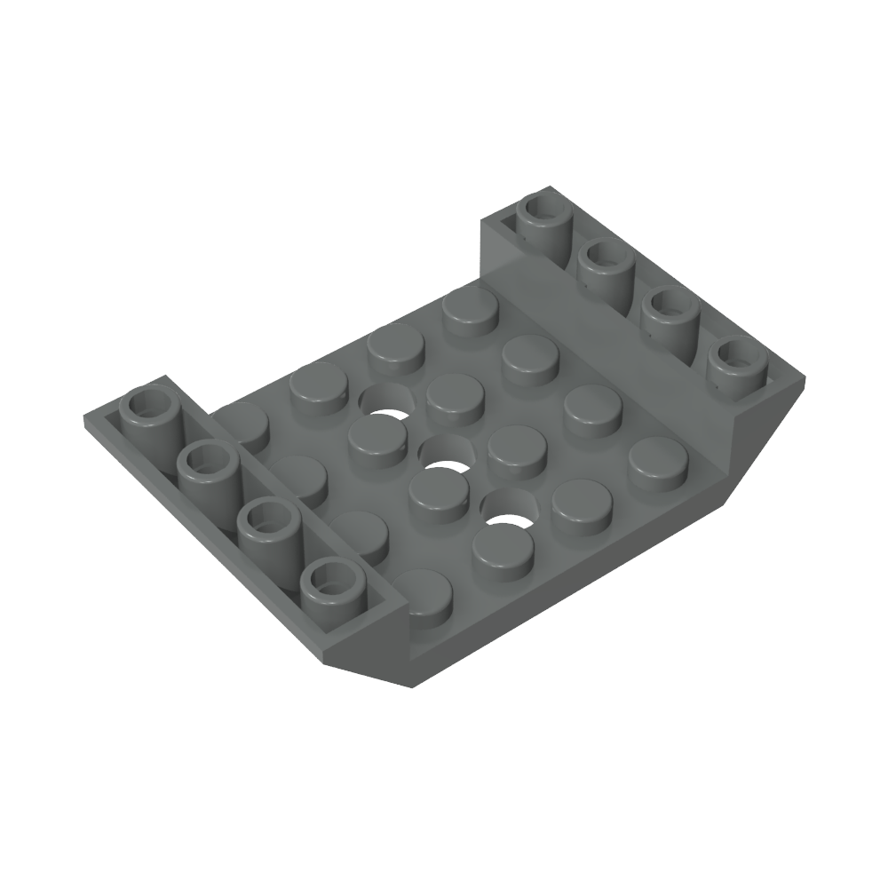 Pente inversée 45° 6 x 4 Double avec découpe 4 x 4 et 3 trous-MyGobricksFr