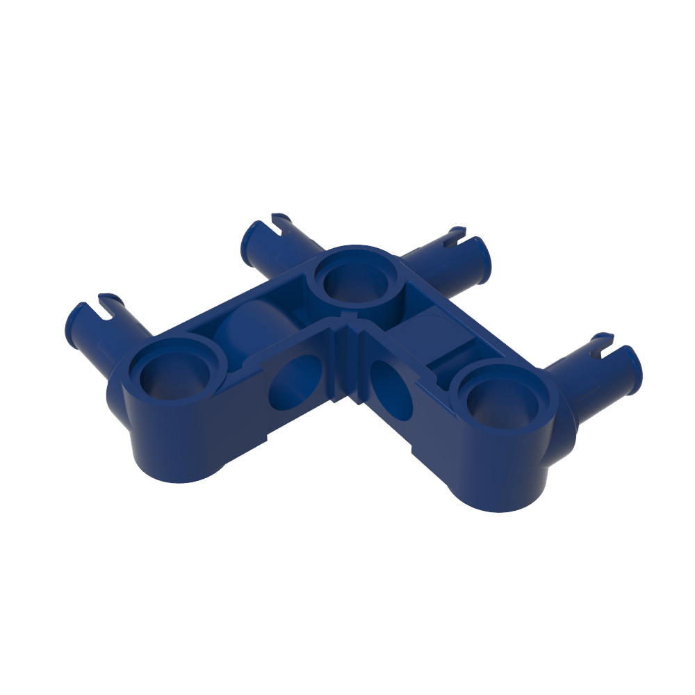 Connecteur à broches Technic, moyeu perpendiculaire 3 x 3 plié avec 4 broches (crêtes de broches sur toute la pièce)-BricksBulk.Fr