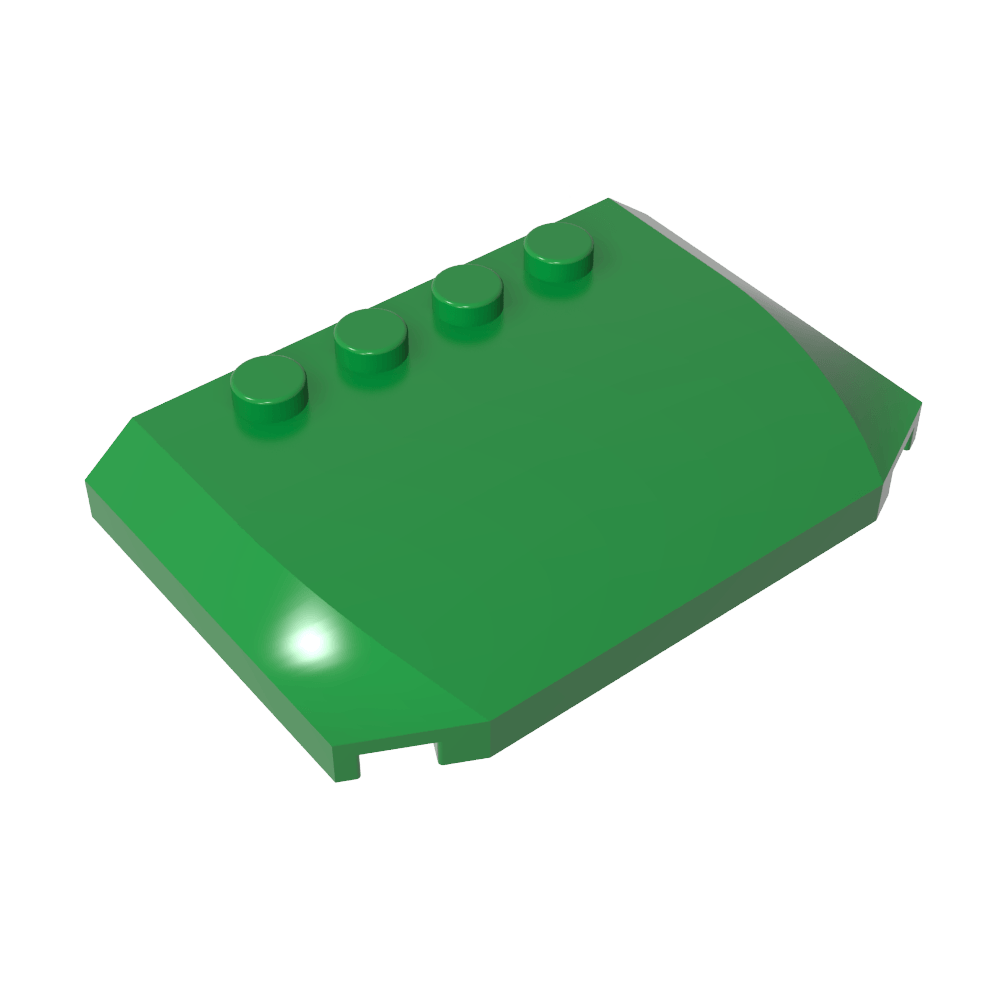 Toit incurvé en pente 4 x 6 x 2/3 à triple courbure avec 4 montants-MyGobricksFr